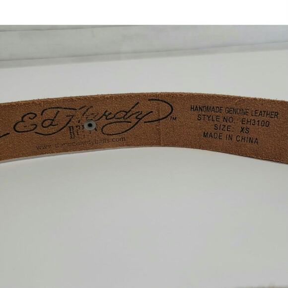 ED HARDY Y2K LEATHER WHITE BELT, SZ XS - Picture 4 of 10